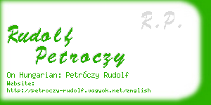 rudolf petroczy business card