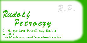 rudolf petroczy business card